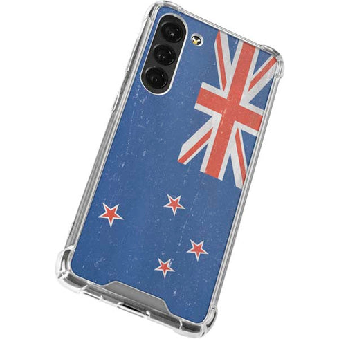 New Zealand Flag Distressed Galaxy S23 Plus Clear Case
